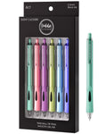 6ct Roller Gel Pens - Silent Clickers - Multi Color - Black Ink