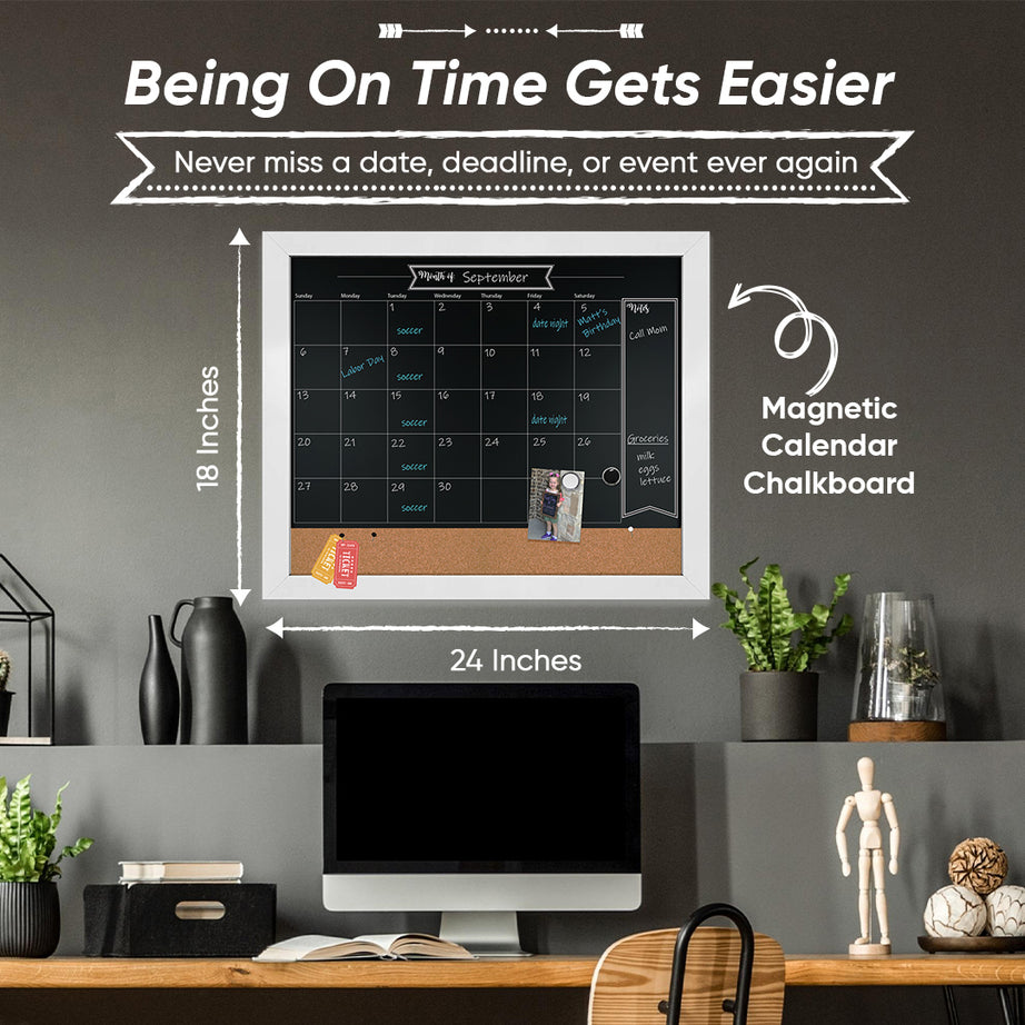 Loddie Doddie magnetic chalkboard calendar board