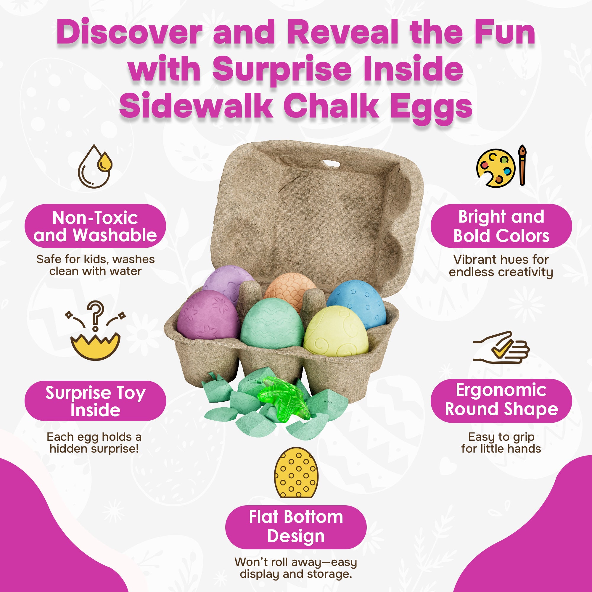 Surprise sidewalk chalk eggs