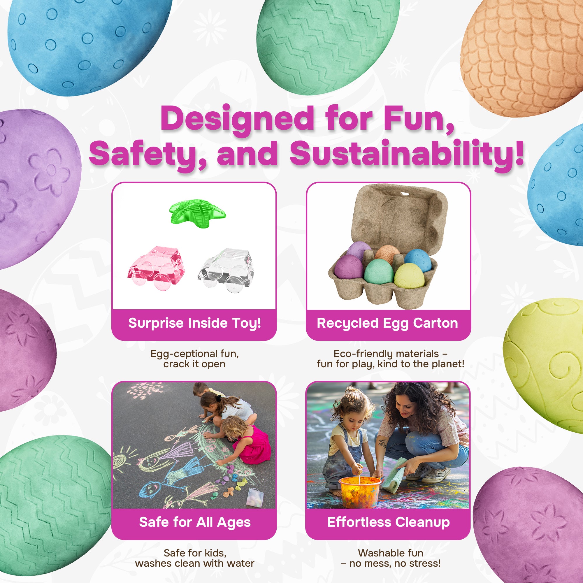 Loddie Doddie surprise sidewalk chalk eggs