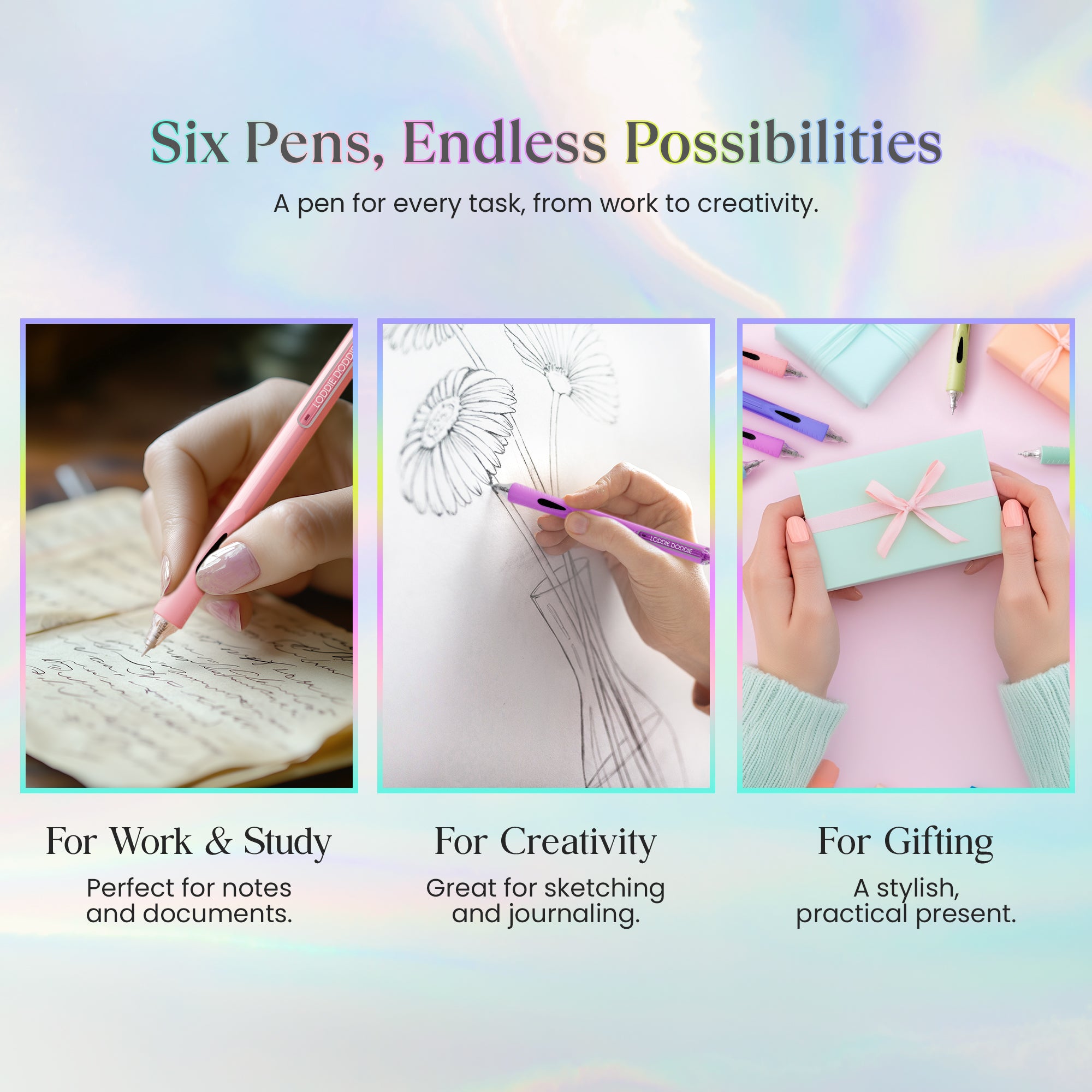 Gel pens for journaling, note-taking & coloring