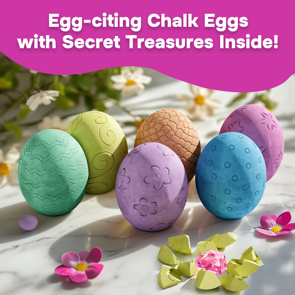 Surprise sidewalk chalk eggs for outdoor kids' play