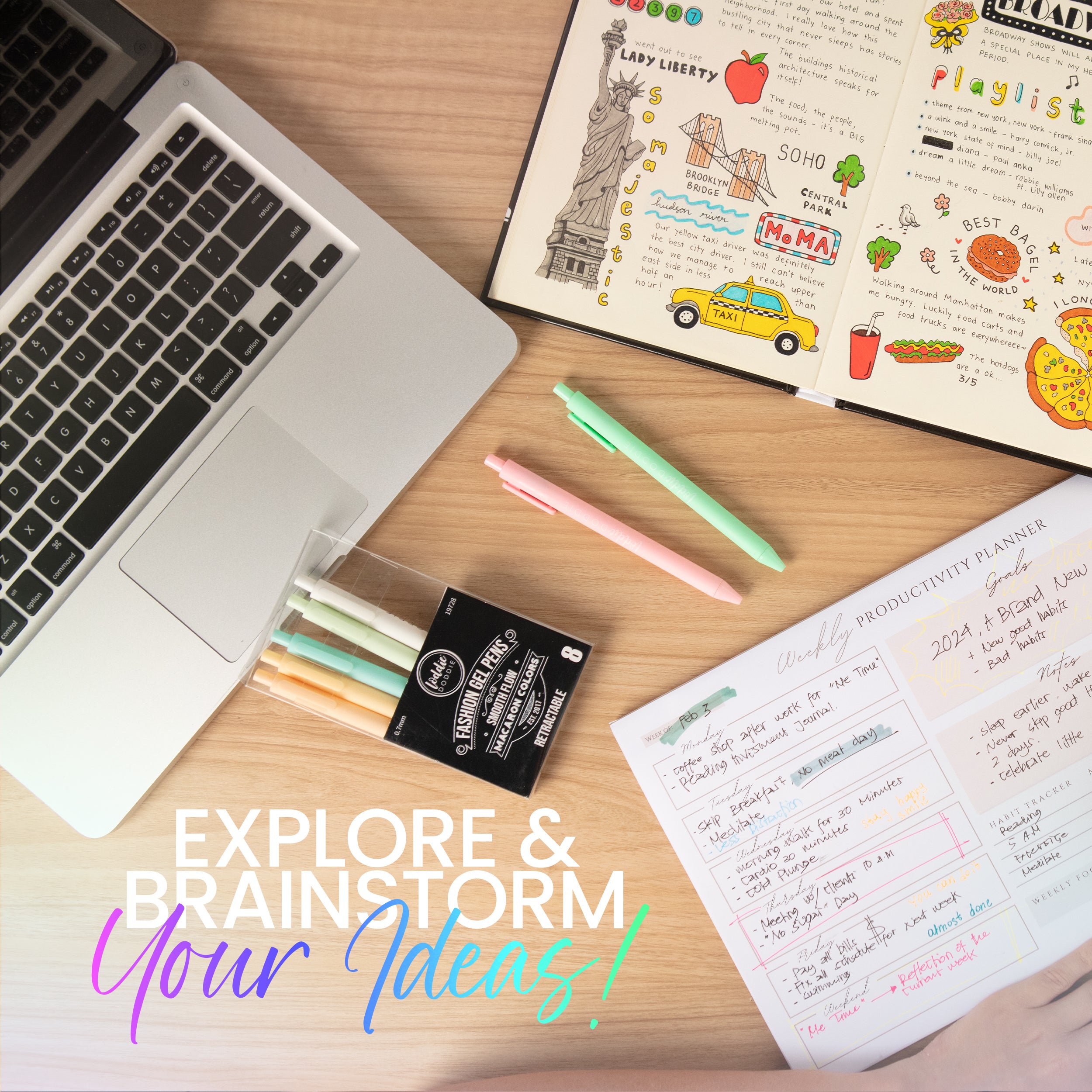 Gel pens for journaling, note-taking & coloring