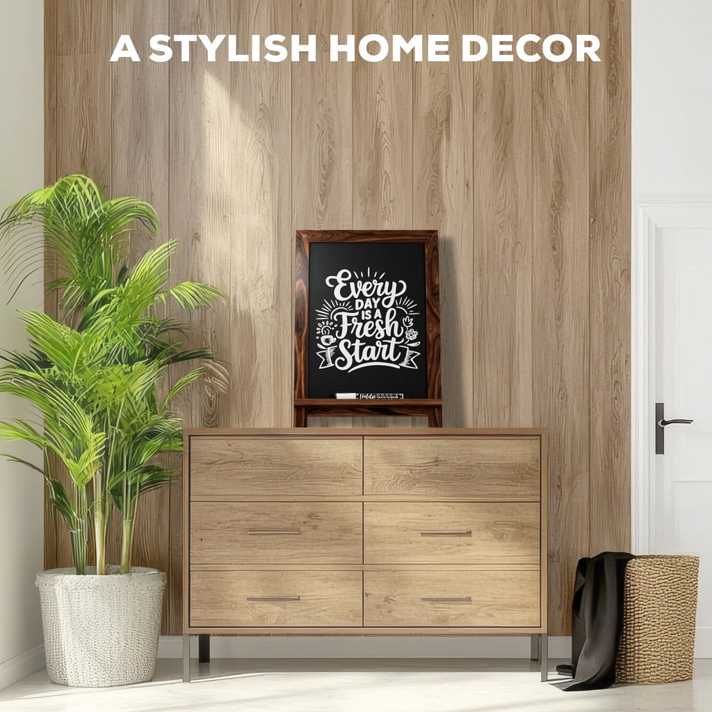 Loddie Doddie Mini Chalkboard Sign Easel, Place Cards, Dark Brown, 12"x17"