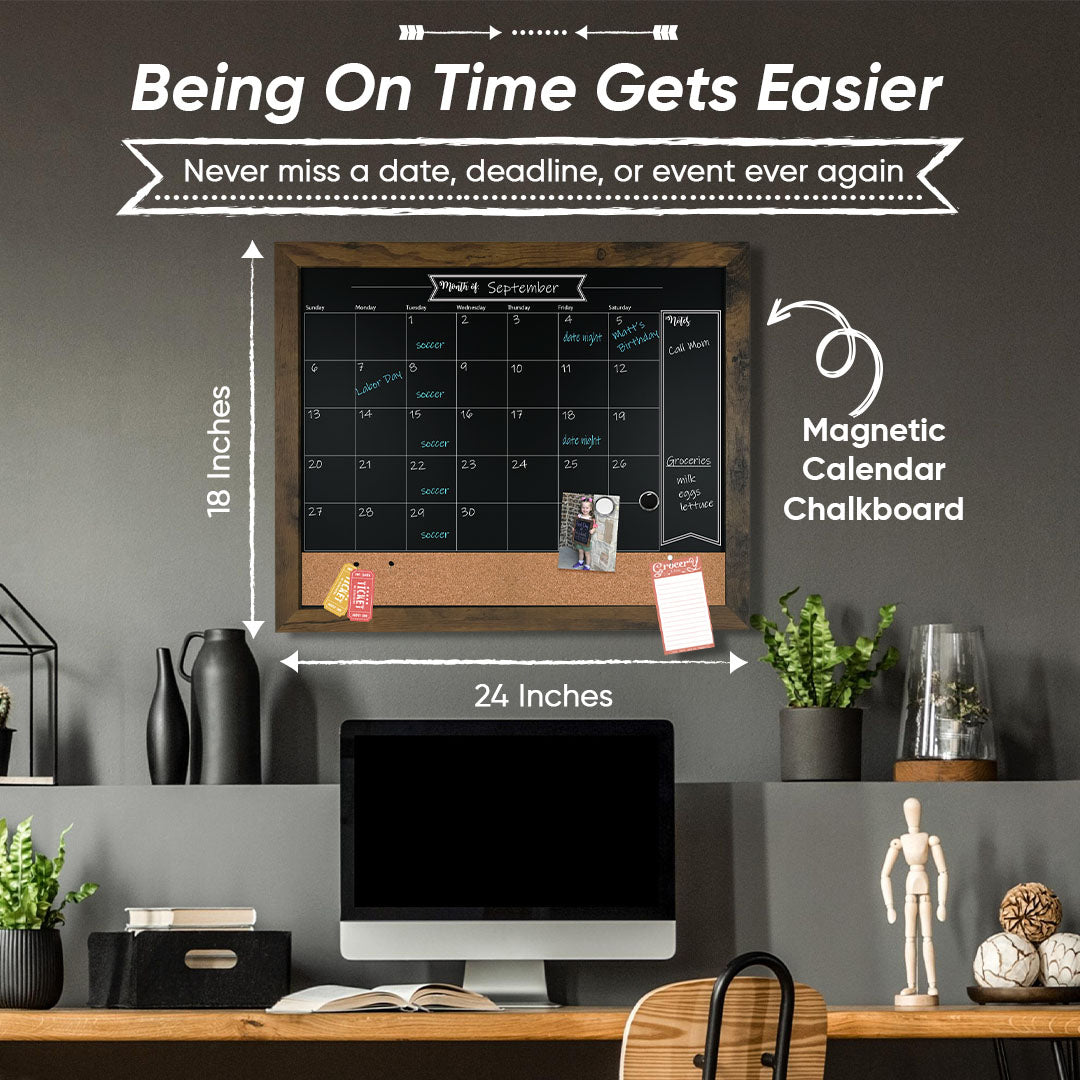 Loddie Doddie magnetic chalkboard calendar board