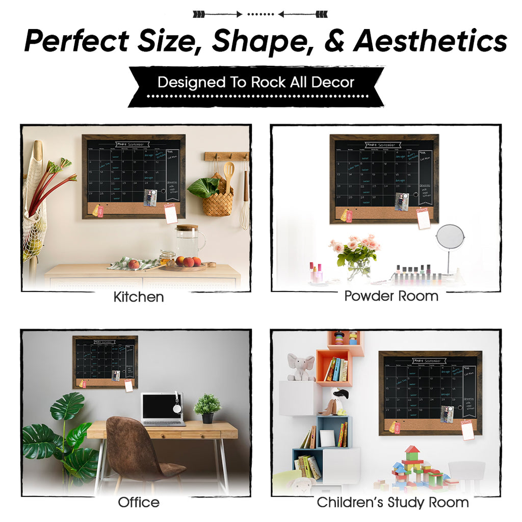 18x24 Rustic magnetic chalkboard calendar board