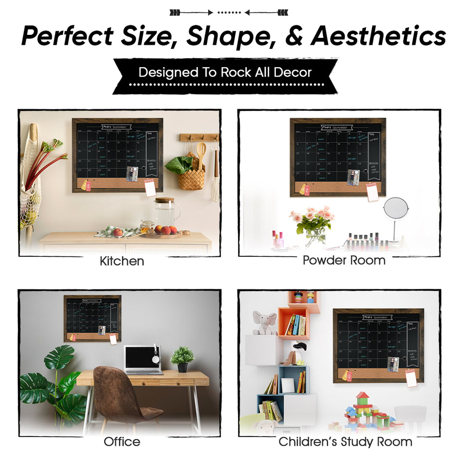 18x24 Rustic magnetic chalkboard calendar board