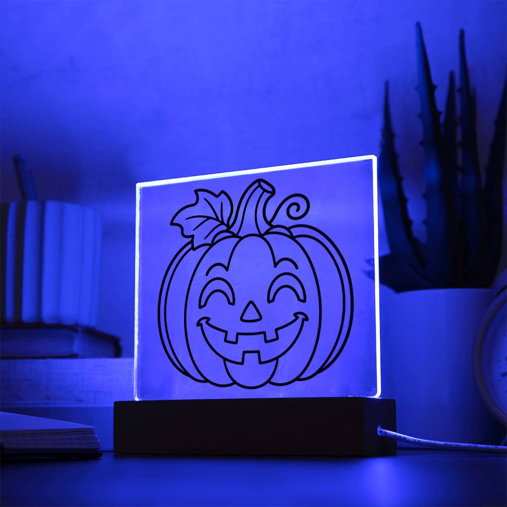 Jack-O-Lantern Acrylic Square Plaques