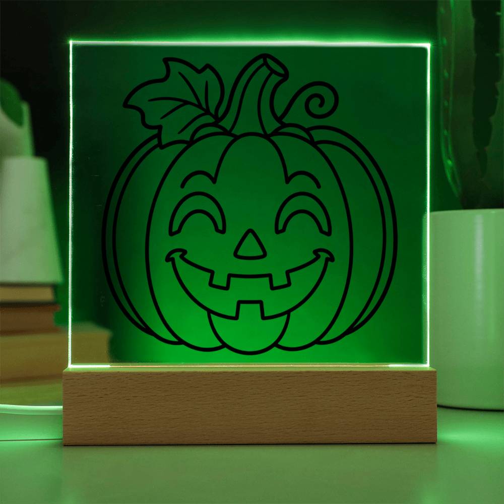 Jack-O-Lantern Acrylic Square Plaques