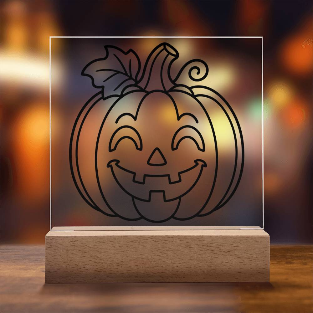 Jack-O-Lantern Acrylic Square Plaques