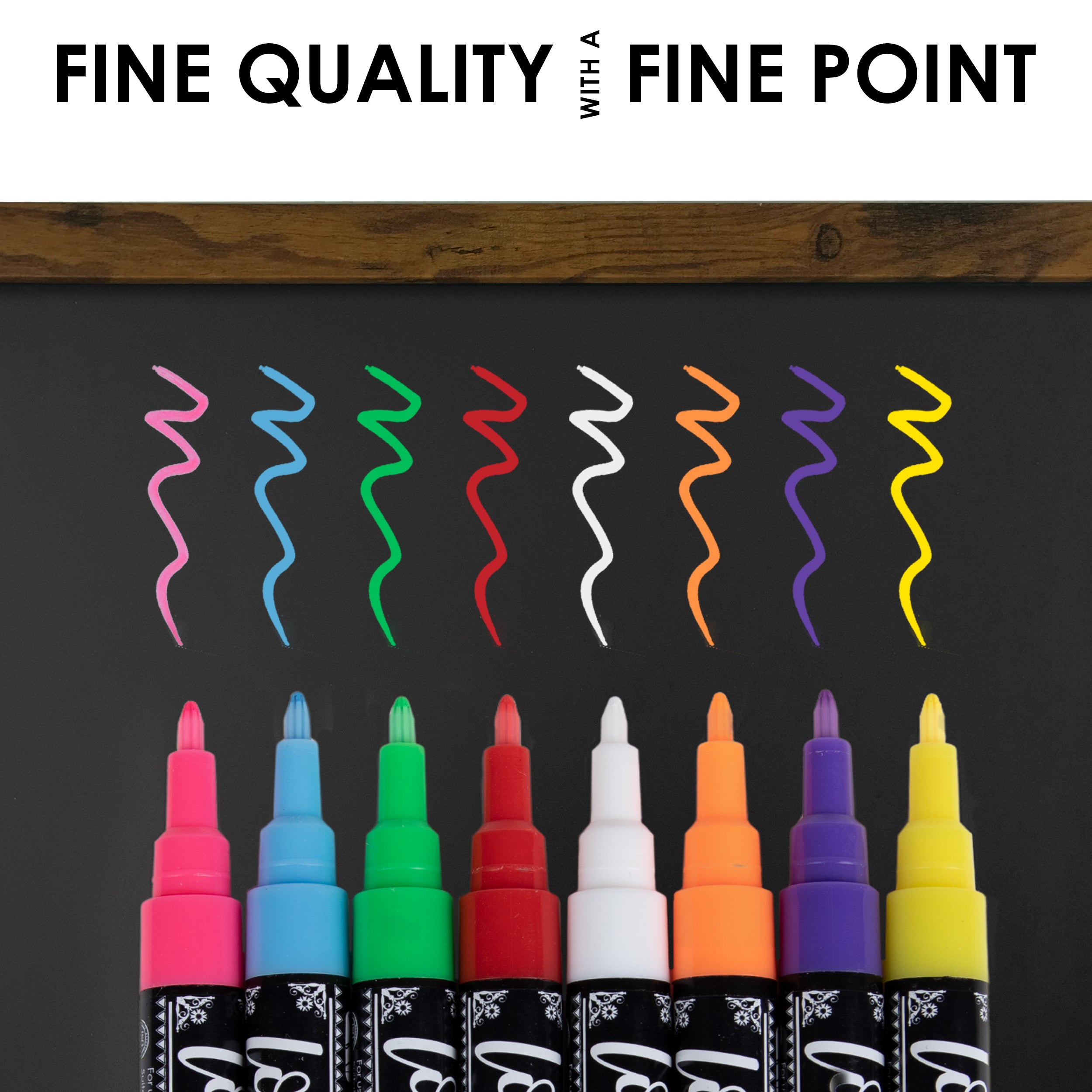 Chalk markers for chalkboards, signs, glass & windows