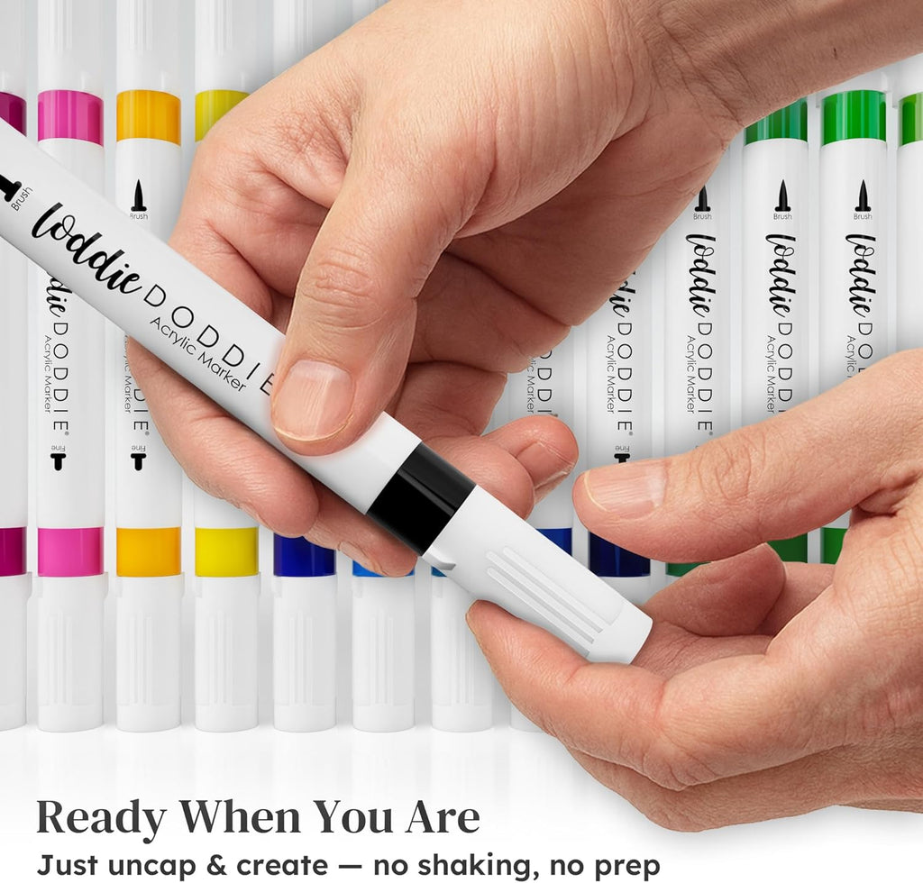 Loddie Doddie acrylic paint markers — Dual tip: fine + brush