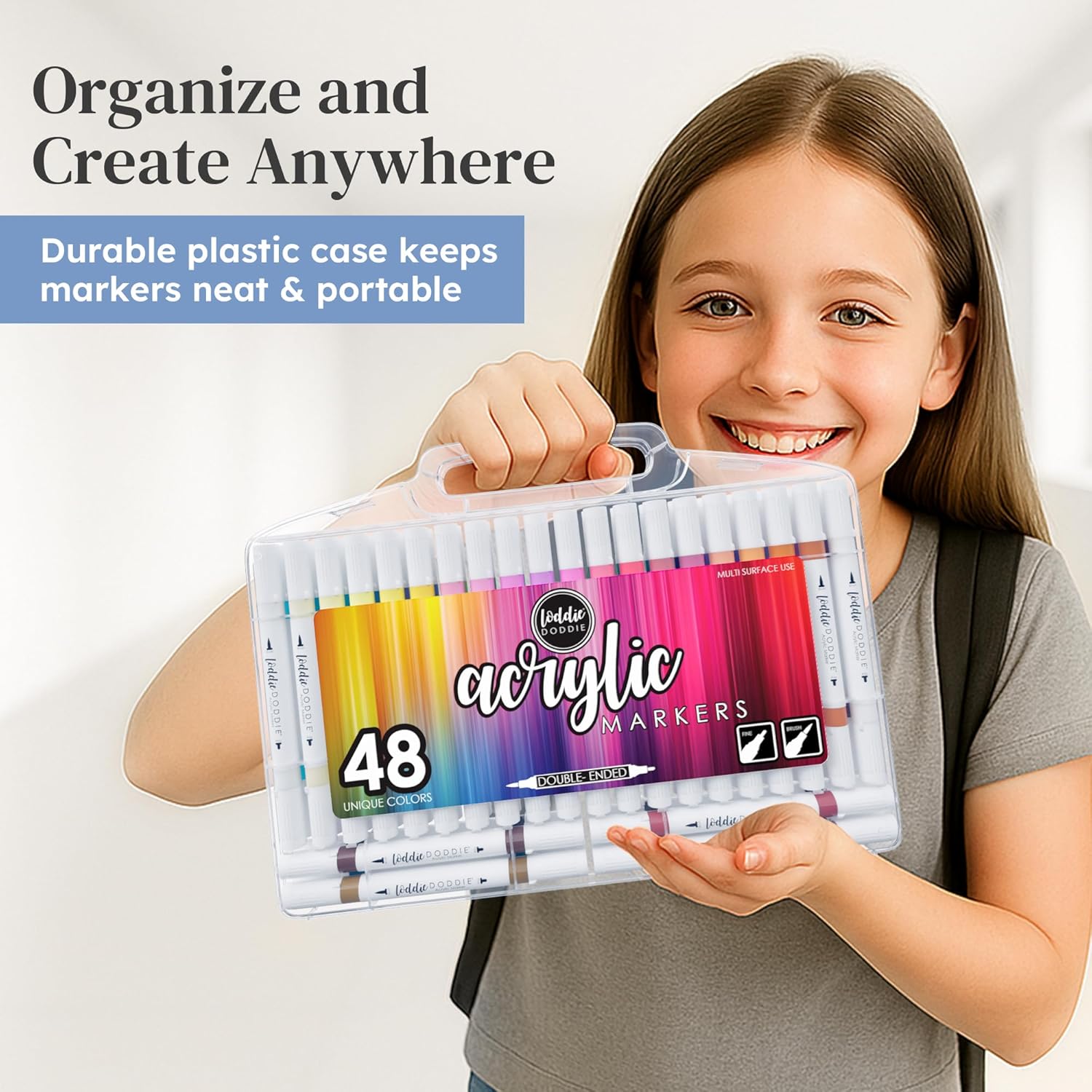 Acrylic paint markers for rock, glass, wood & fabric crafts