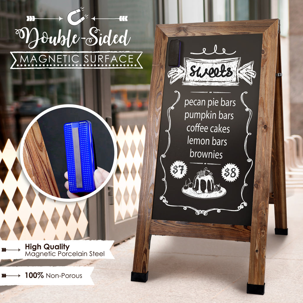 Rustic chalkboard a-frame easel