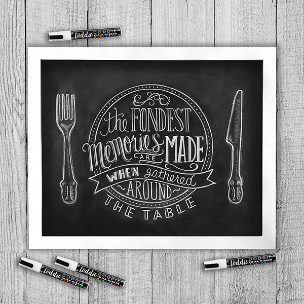 White magnetic chalkboard