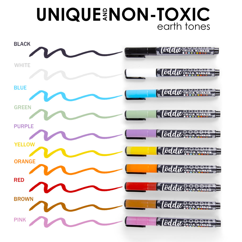 10-count earth tone chalk markers