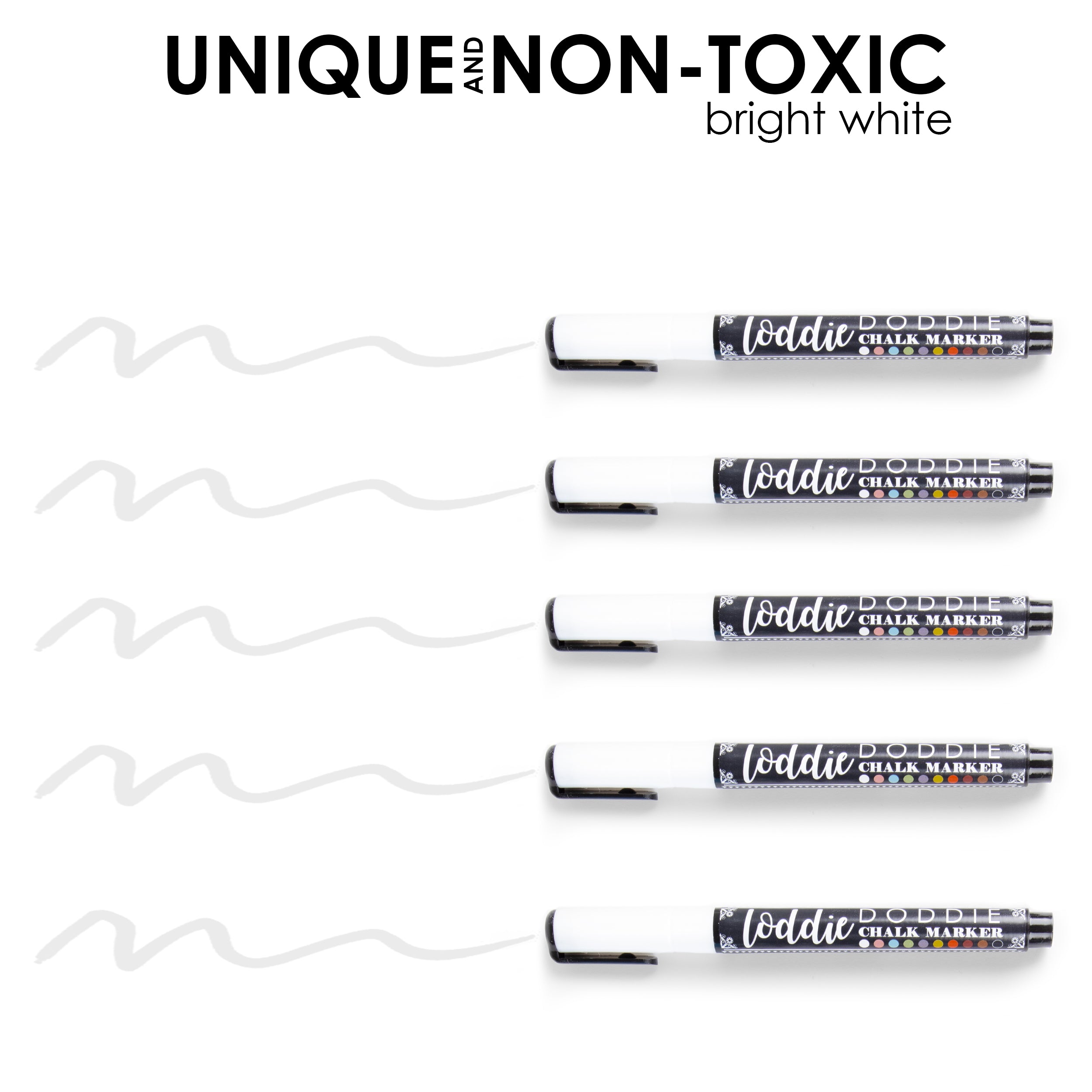 5-count bright white chalk markers