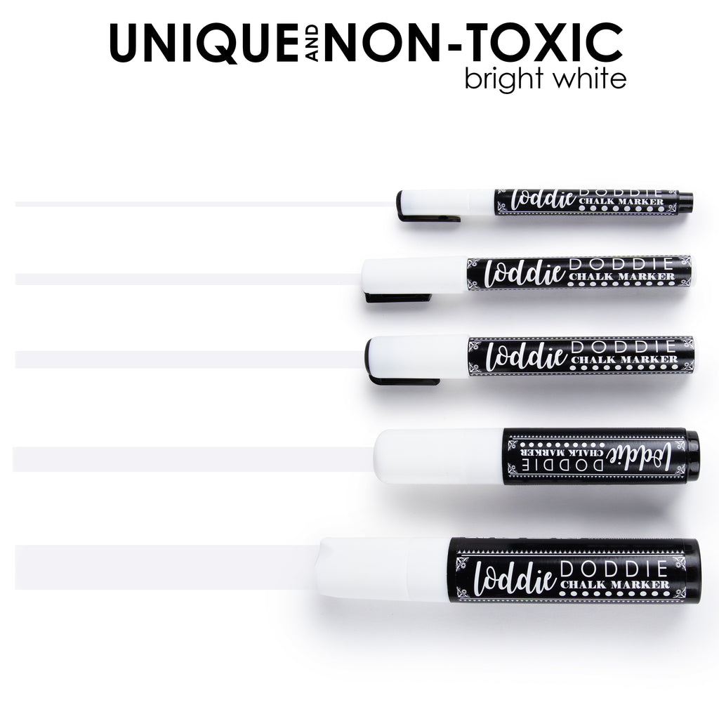 5-count bright white chalk markers