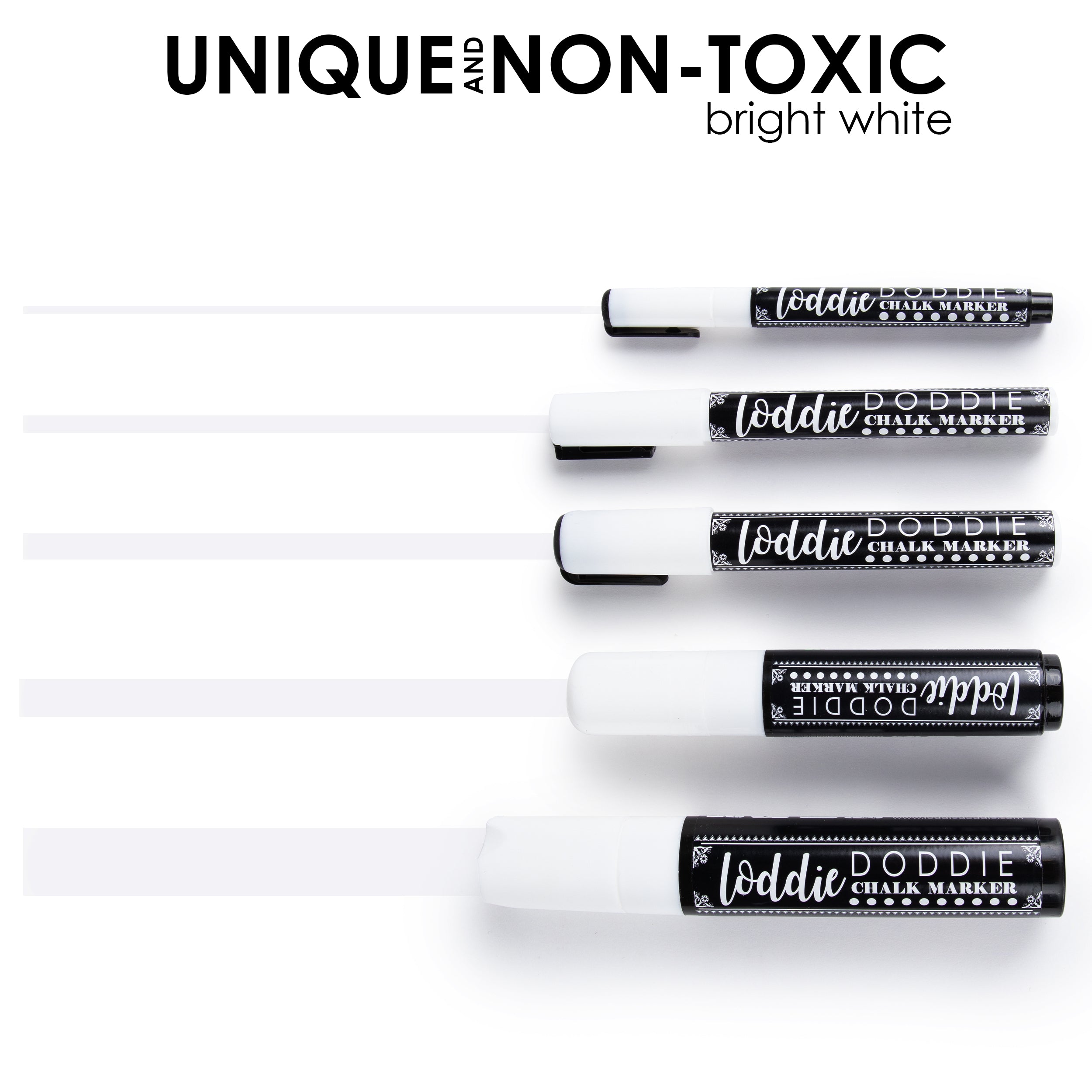 5-count bright white chalk markers