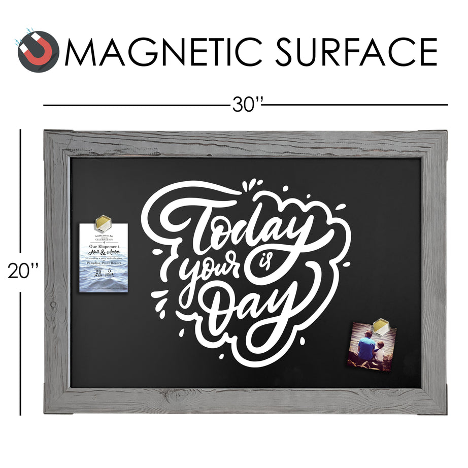 Gray Wood magnetic chalkboard