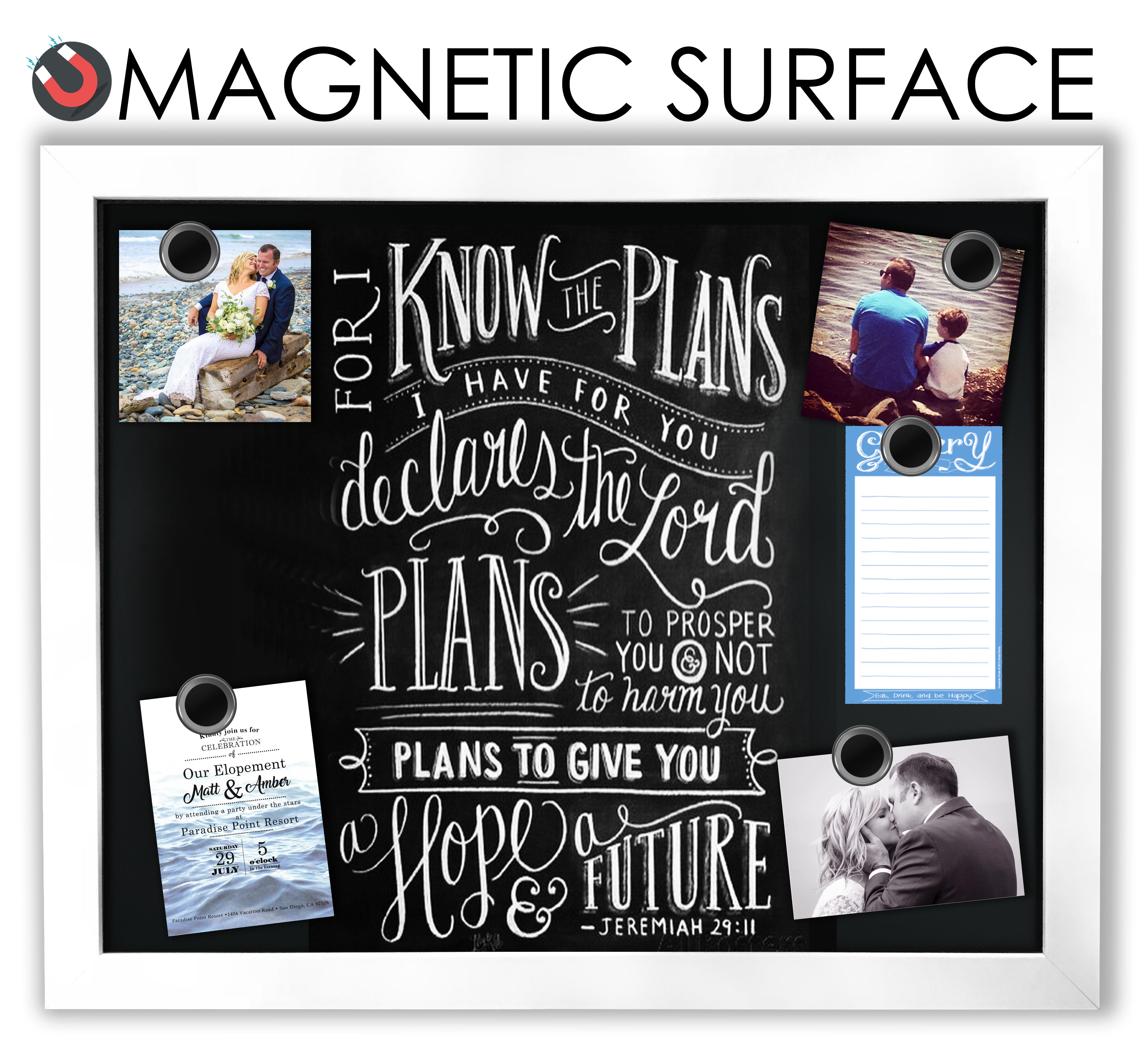 18x22 White magnetic chalkboard