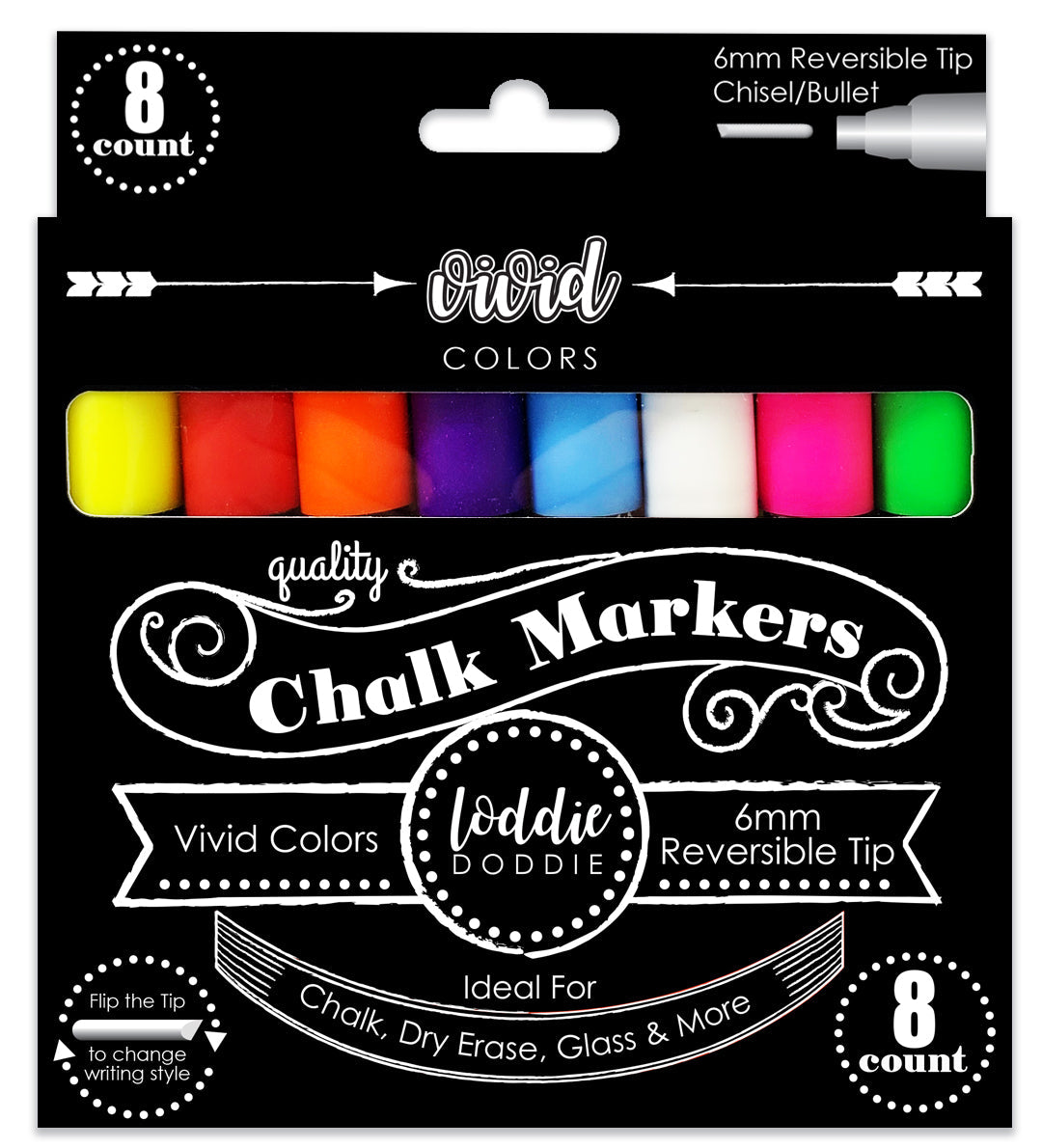 8ct Chalk Markers - VIVID Colors- 6mm