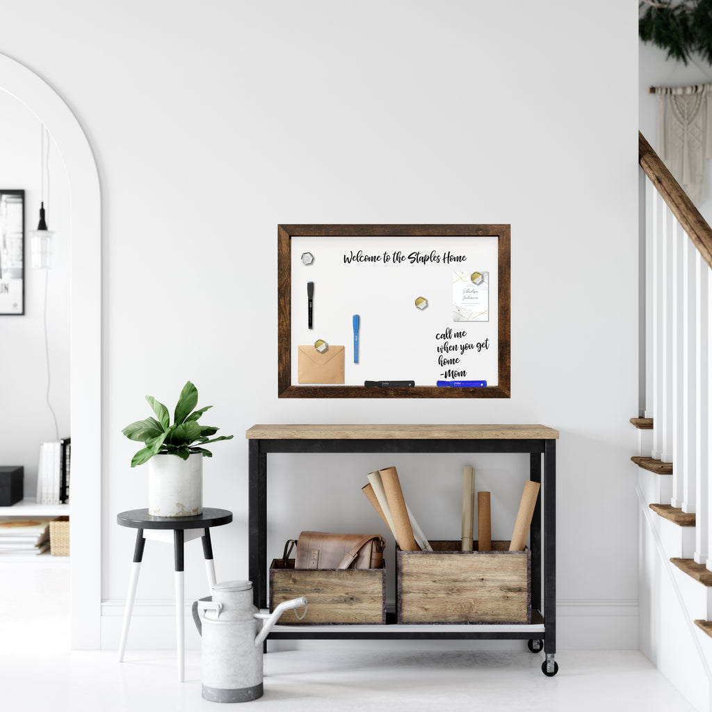 White magnetic dry erase board