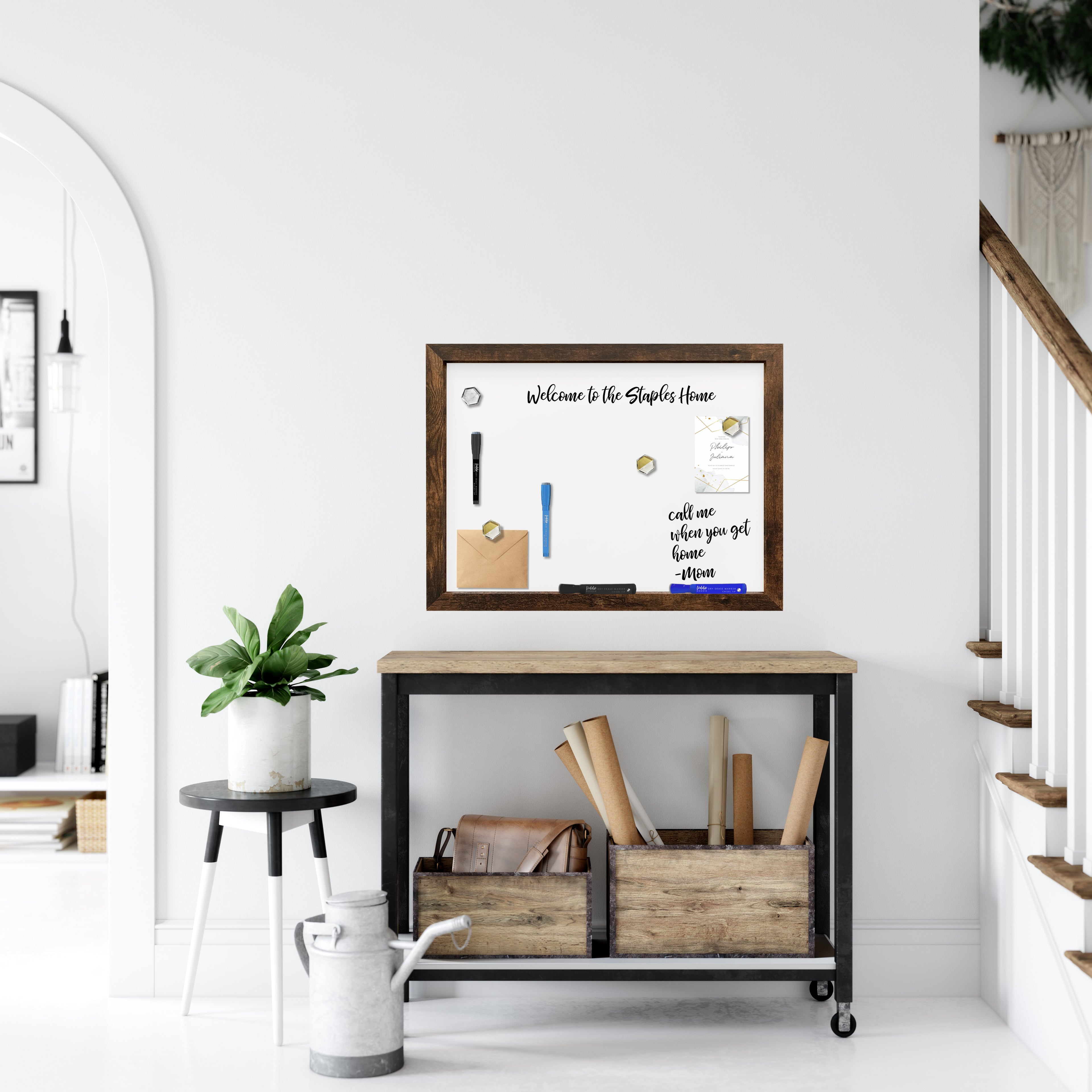 White magnetic dry erase board
