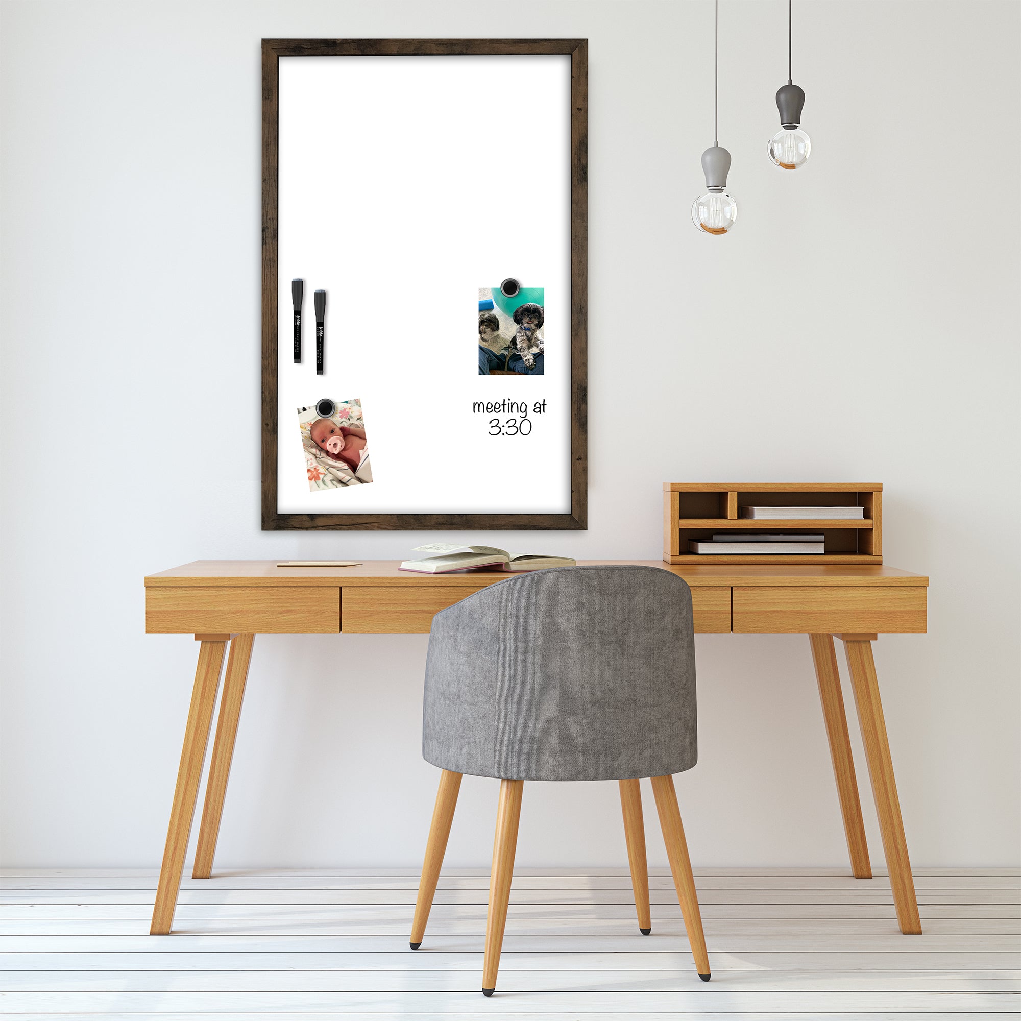 Magnetic dry erase board for home office, kitchen & classroom