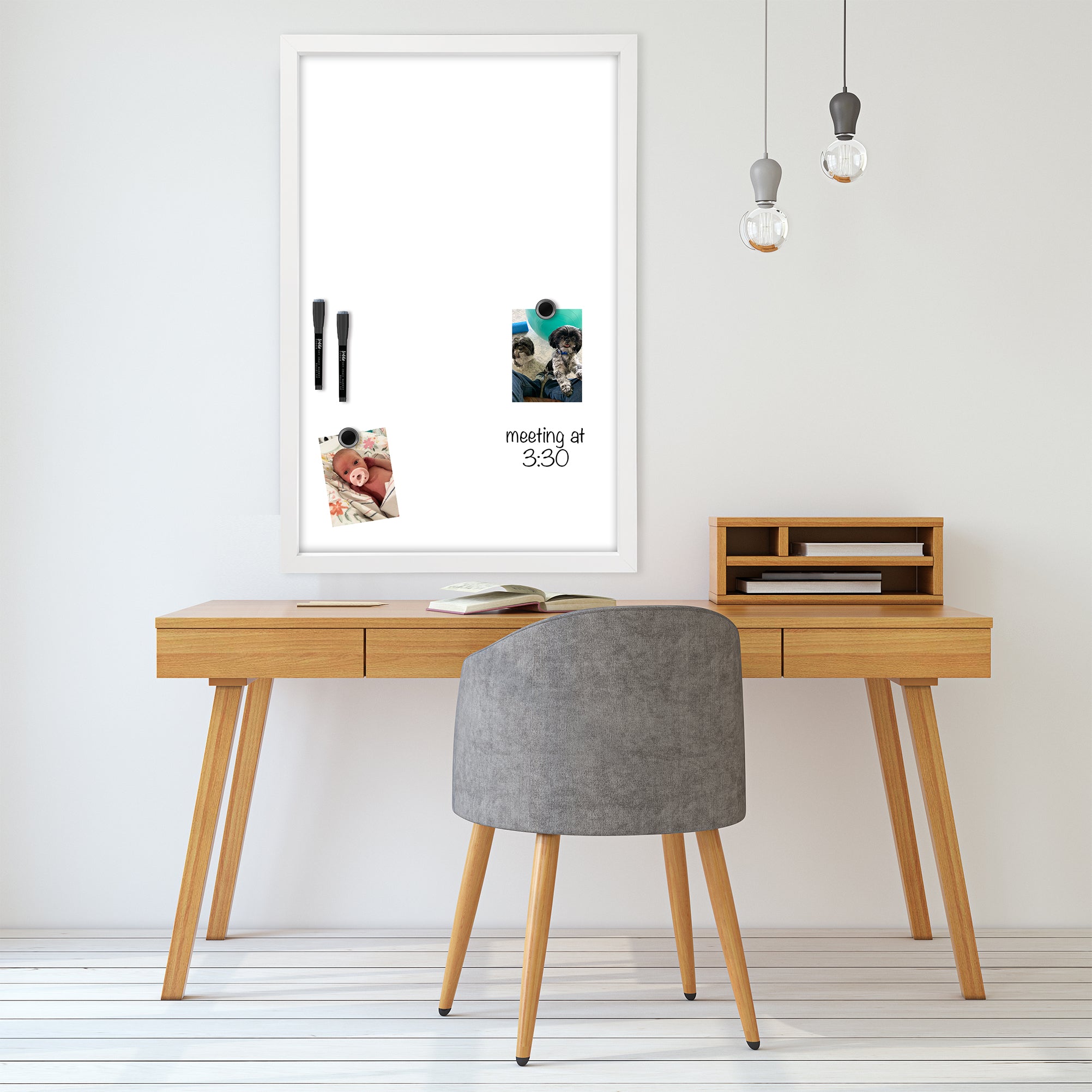 Magnetic dry erase board for home office, kitchen & classroom
