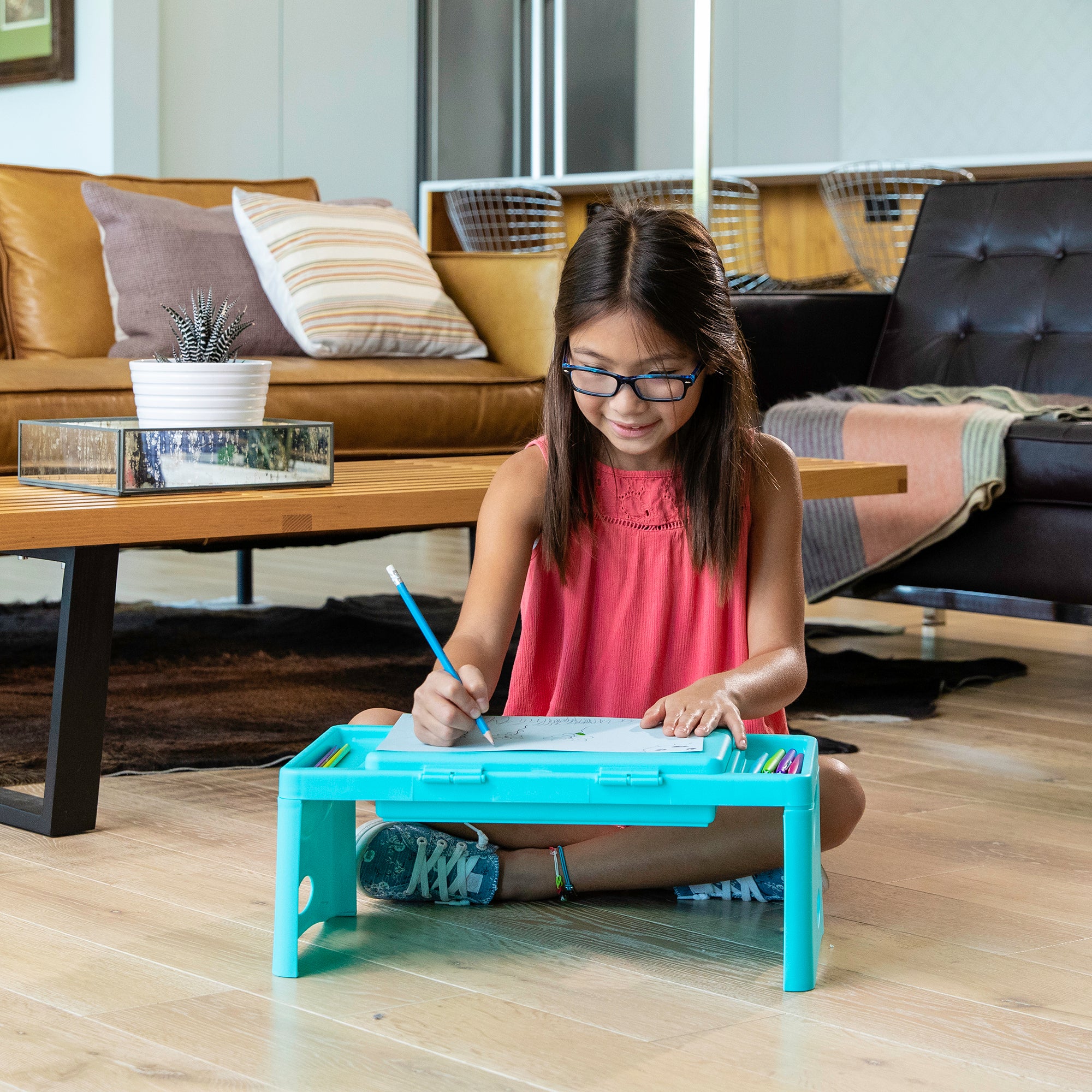 Teal foldable lap desk