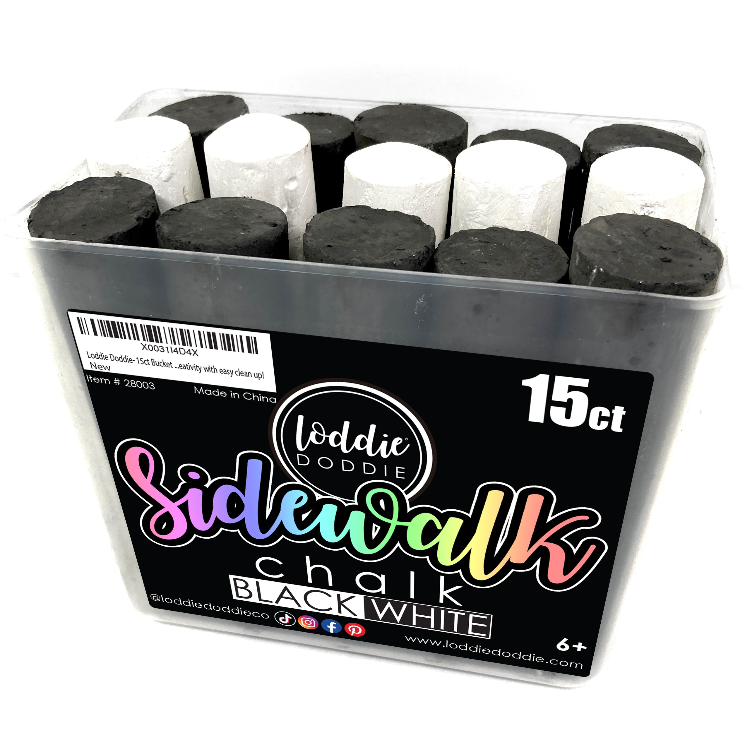 15CT BLACK AND WHITE SIDEWALK CHALK
