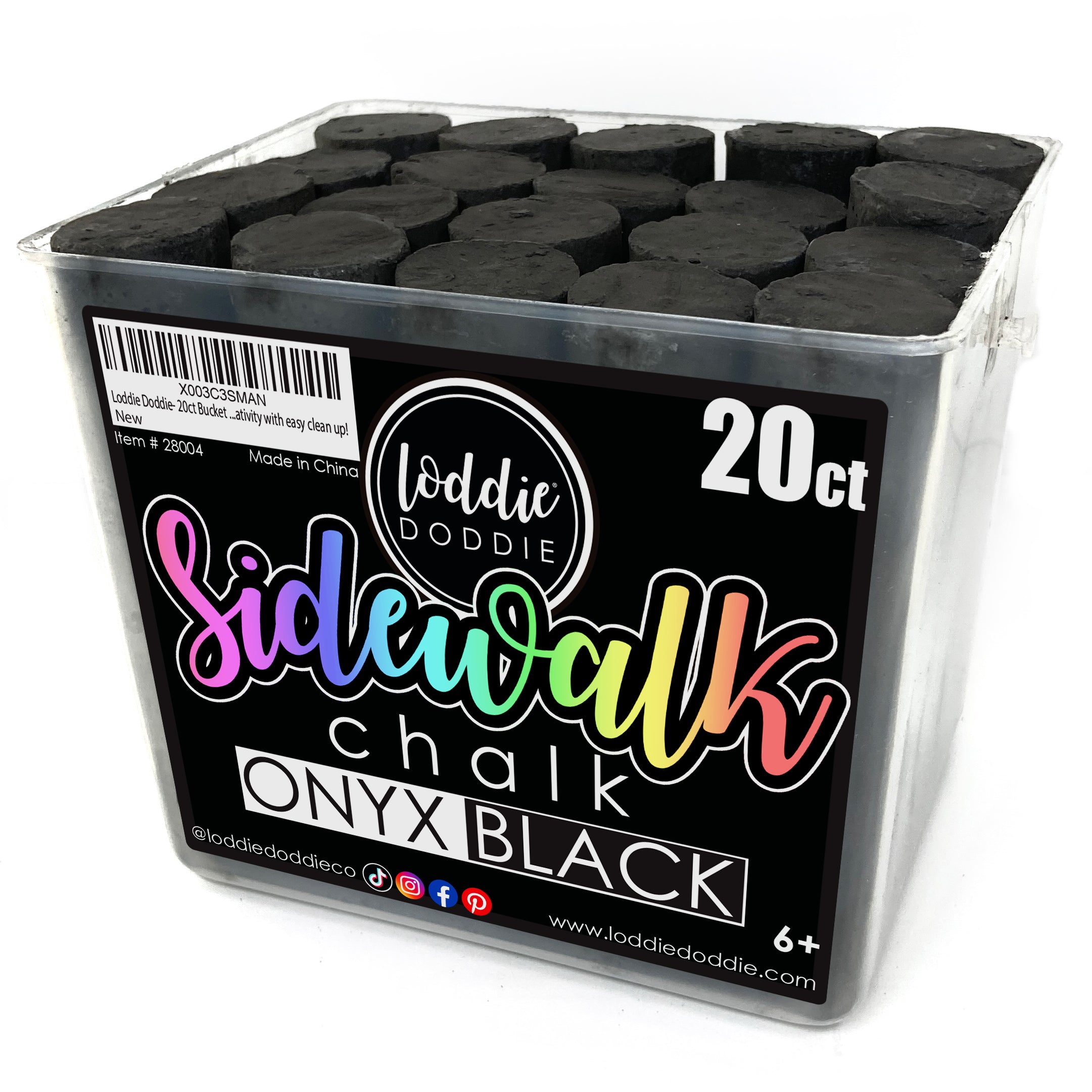 20ct Onyx Black Sidewalk Chalk