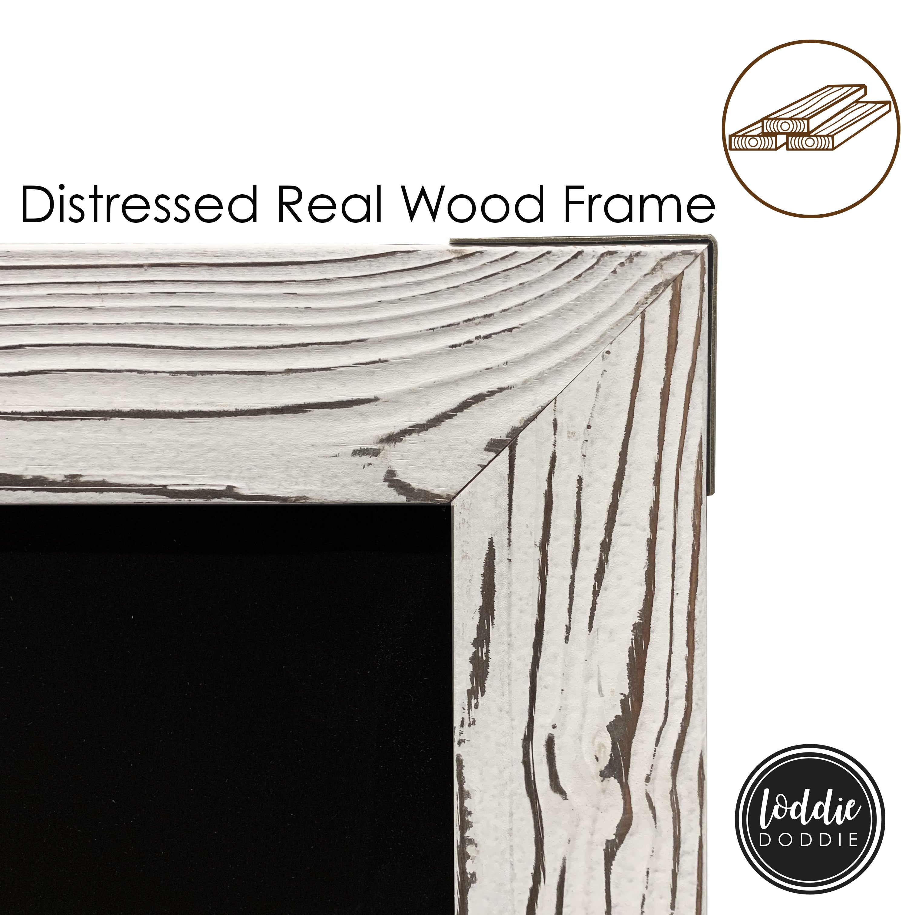 Loddie Doddie whitewashed magnetic chalkboard